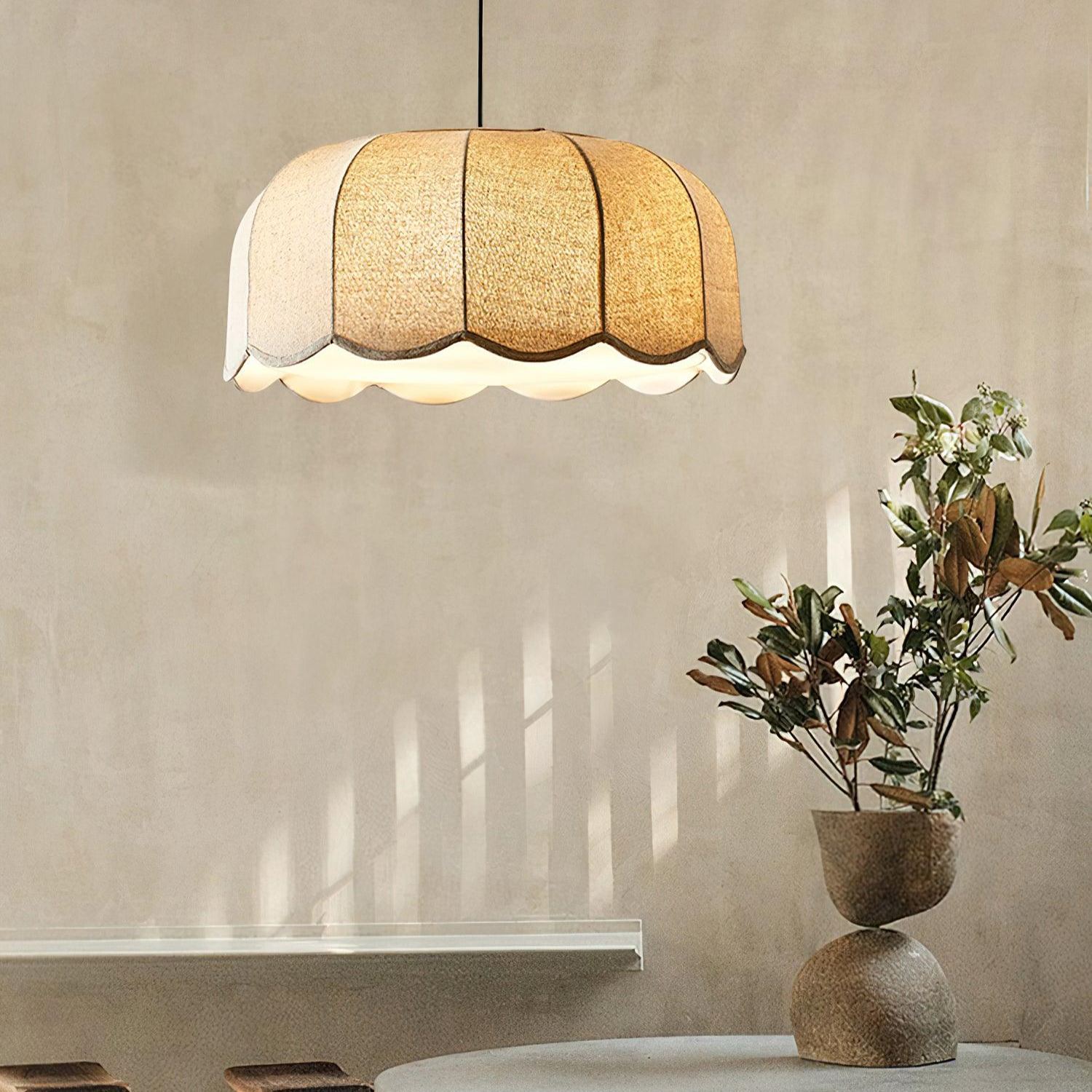 Renée Cottage Banana Leaf Fabric Pendant Light Shades Bedroom Living Room