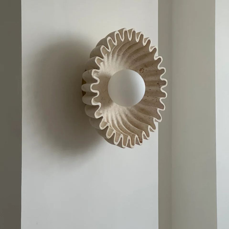 Elif Unusual Round Marble Glass Wall Lamp Indoor