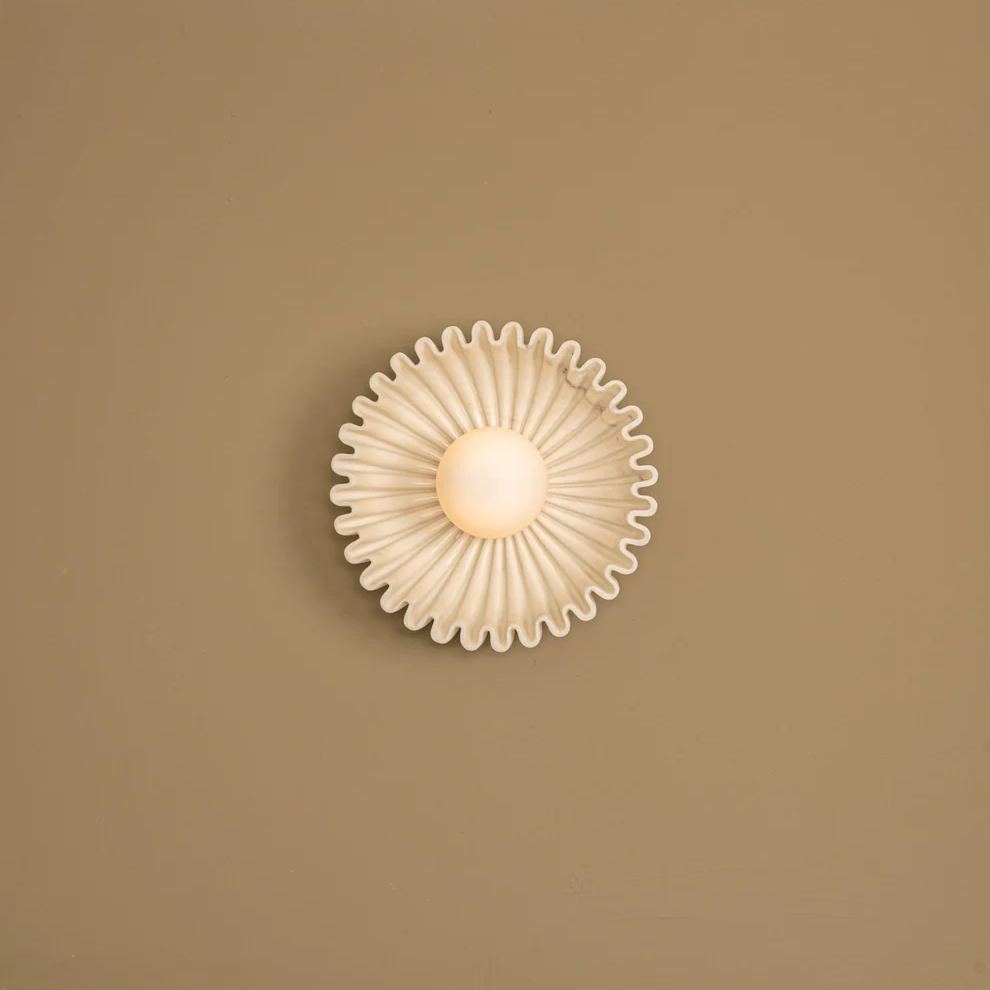 Elif Unusual Round Marble Glass Wall Lamp Indoor