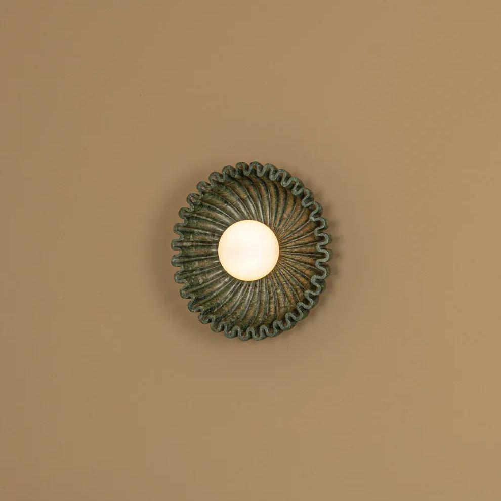 Elif Unusual Round Marble Glass Wall Lamp Indoor