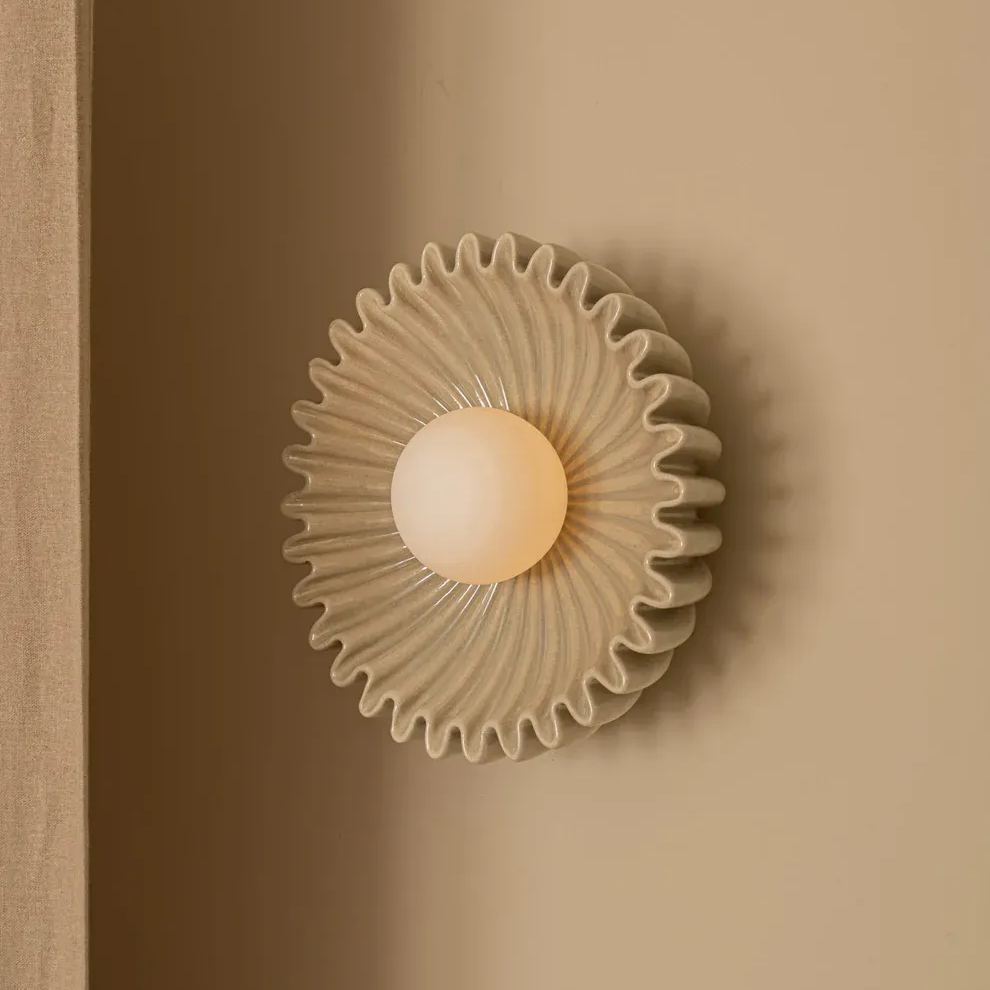 Elif Unusual Round Marble Glass Wall Lamp Indoor