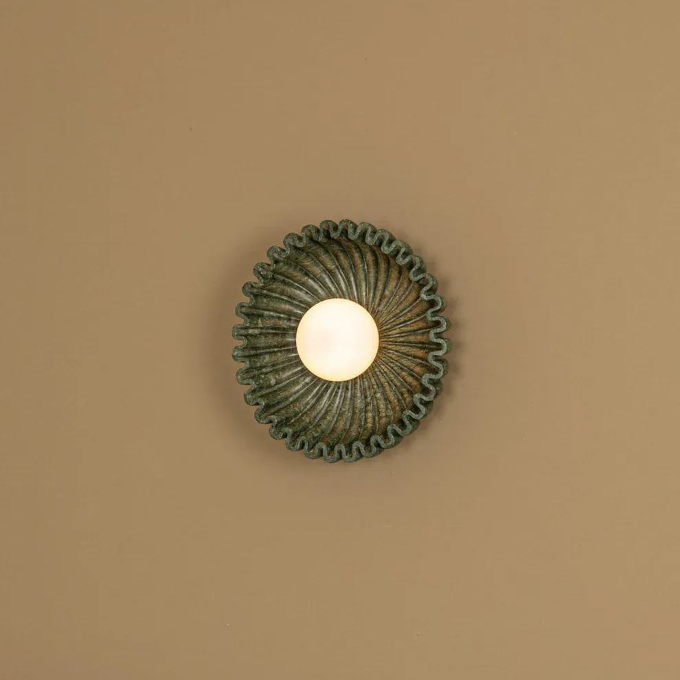 Elif Unusual Round Marble Glass Wall Lamp Indoor