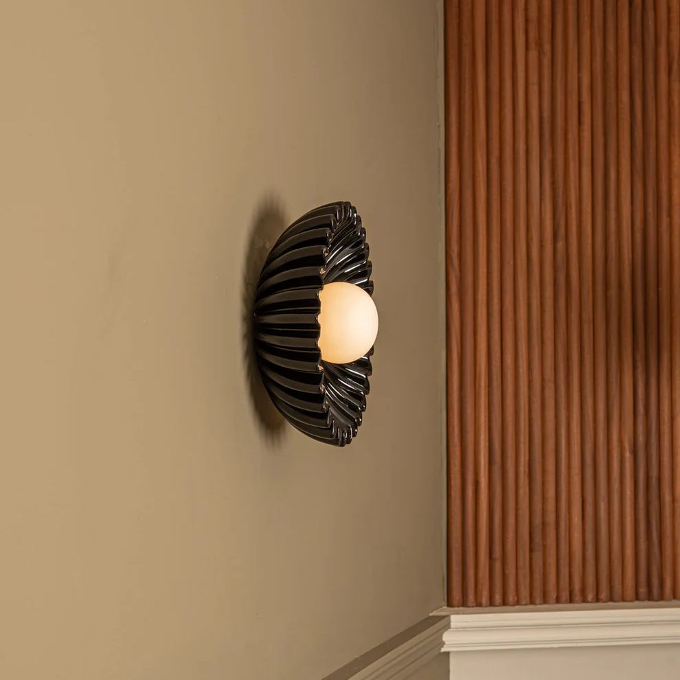 Elif Unusual Round Marble Glass Wall Lamp Indoor