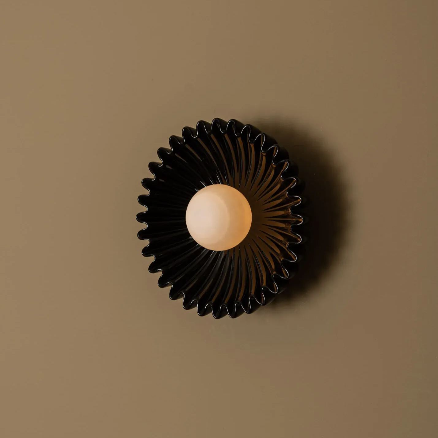 Elif Unusual Round Marble Glass Wall Lamp Indoor