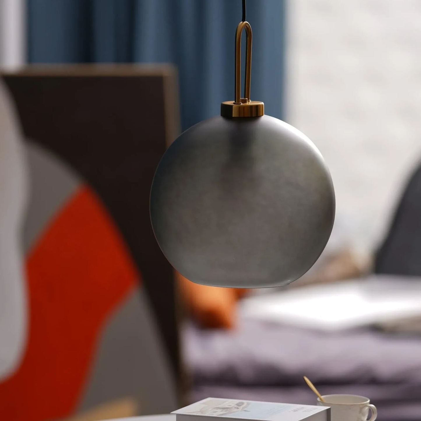 Hailie Modern Round Glass Pendant Light Bedroom Hallway Living Room