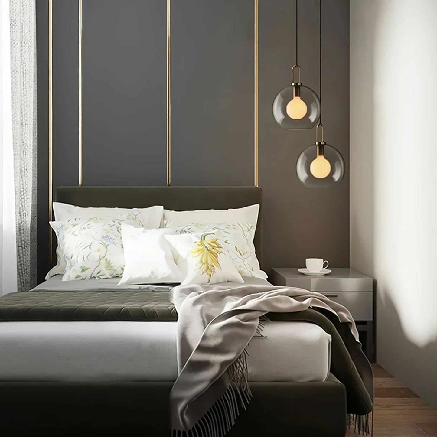 Hailie Modern Runden Glas Pendelleuchte Schlafzimmer Flur Wohnzimmer