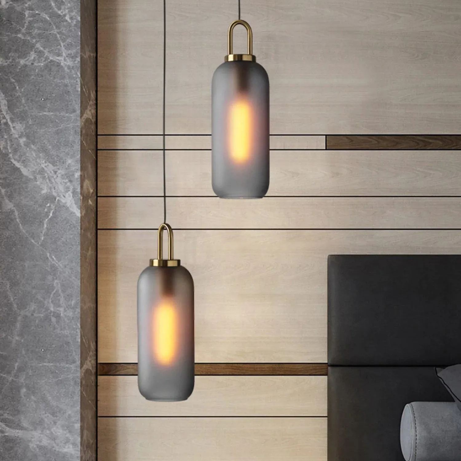 Hailie Modern Round Glass Pendant Light Bedroom Hallway Living Room