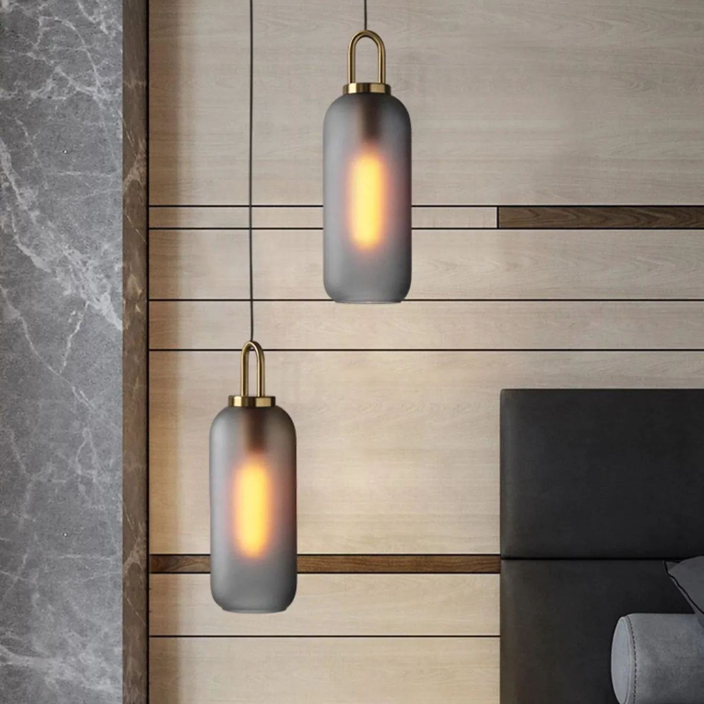Hailie Modern Round Glass Pendant Light Bedroom Hallway Living Room