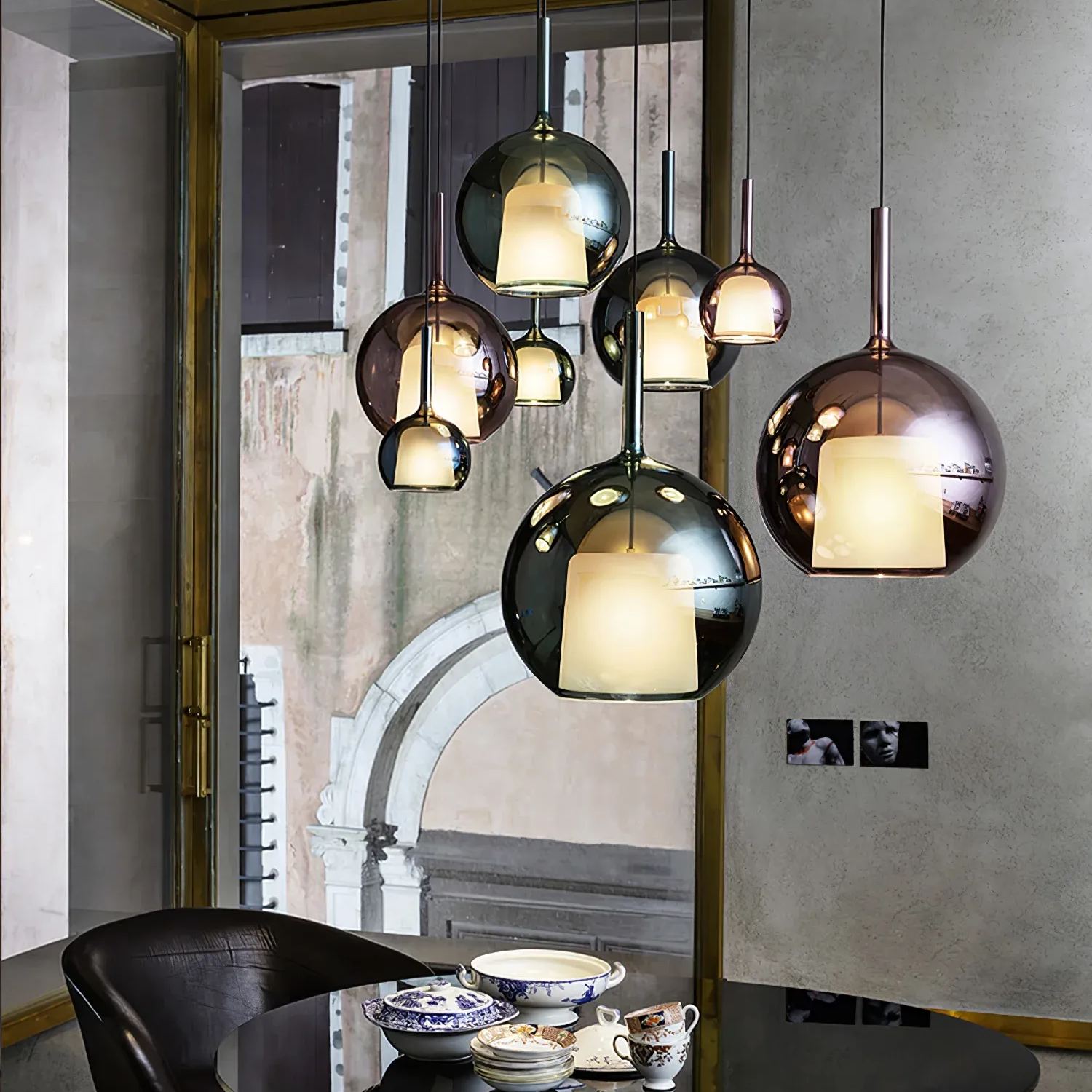 Hailie Modern Runden Glas Pendelleuchte Schlafzimmer Wohnzimmer