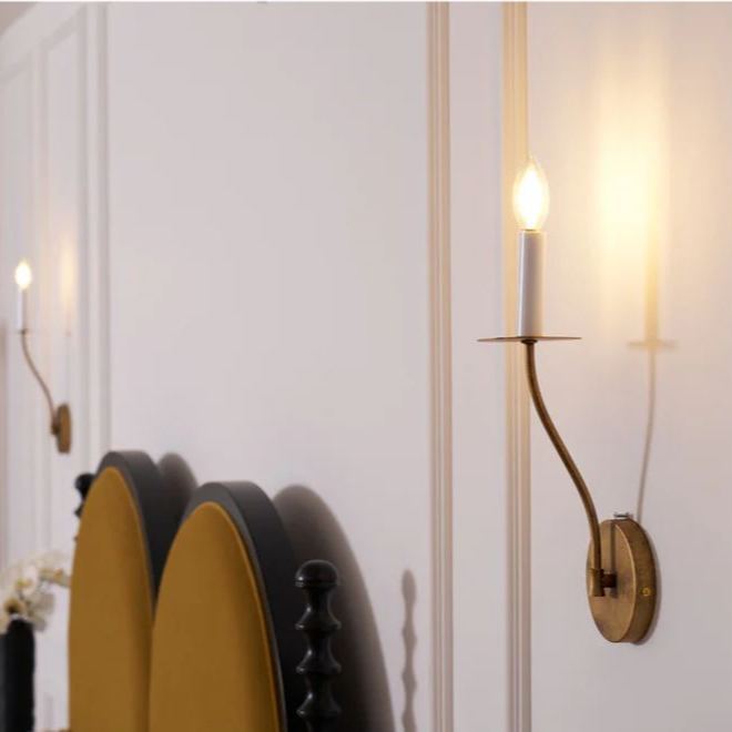 Alessio Vintage Candle Metal Wall Light Fixture Hallway Bedroom Bathroom