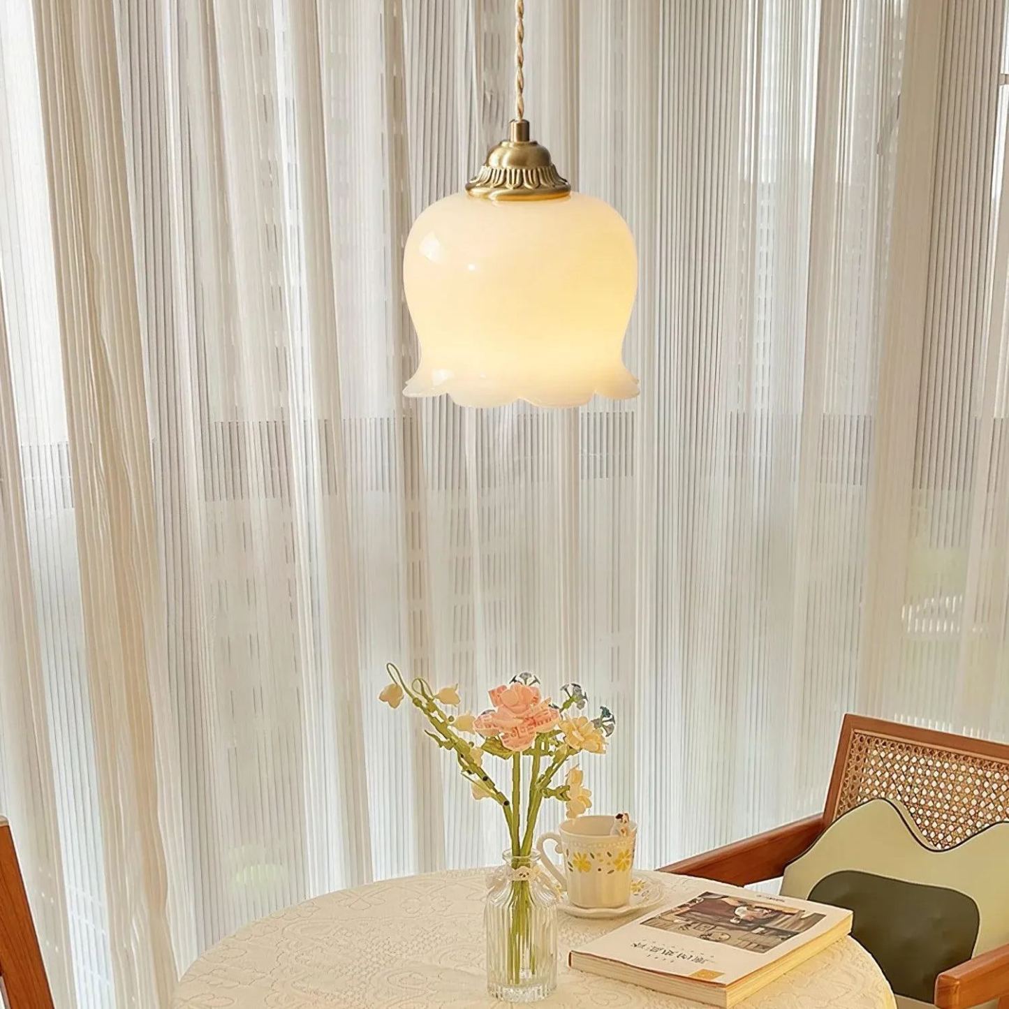 Carins Vintage Flower Resin Pendant Light Bedroom Living Dining Room