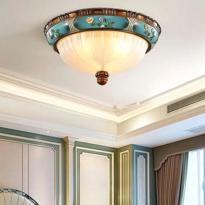 Alessio Vintage Classical Round Glass Ceiling Light Shades Bedroom