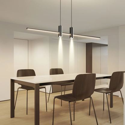 Edge Modern Ungewöhnlich Lang Metall Pendelleuchte Essen Wohnzimmer