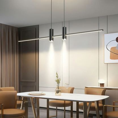 Edge Modern Unusual Long Metal Pendant Light Dining Living Room