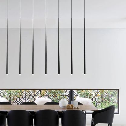 Edge Modern Slender Cone Metal Chandelier Hallway Living Room
