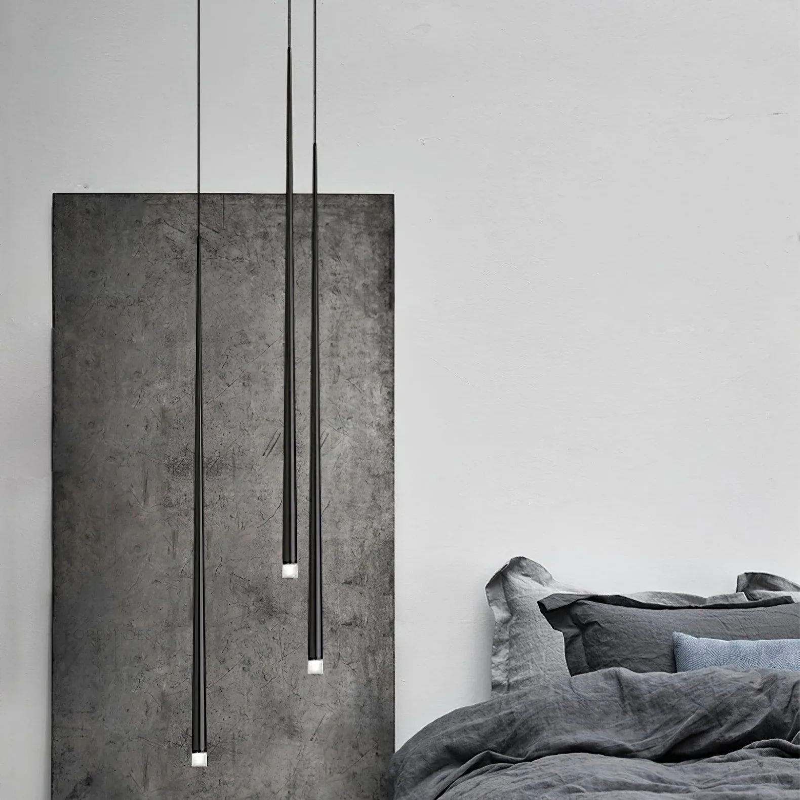 Edge Modern Slender Cone Metal Chandelier Hallway Living Room