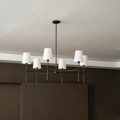 Alessio Vintage Classical Brass Fabric Pendant Light Shades Living Dining Room