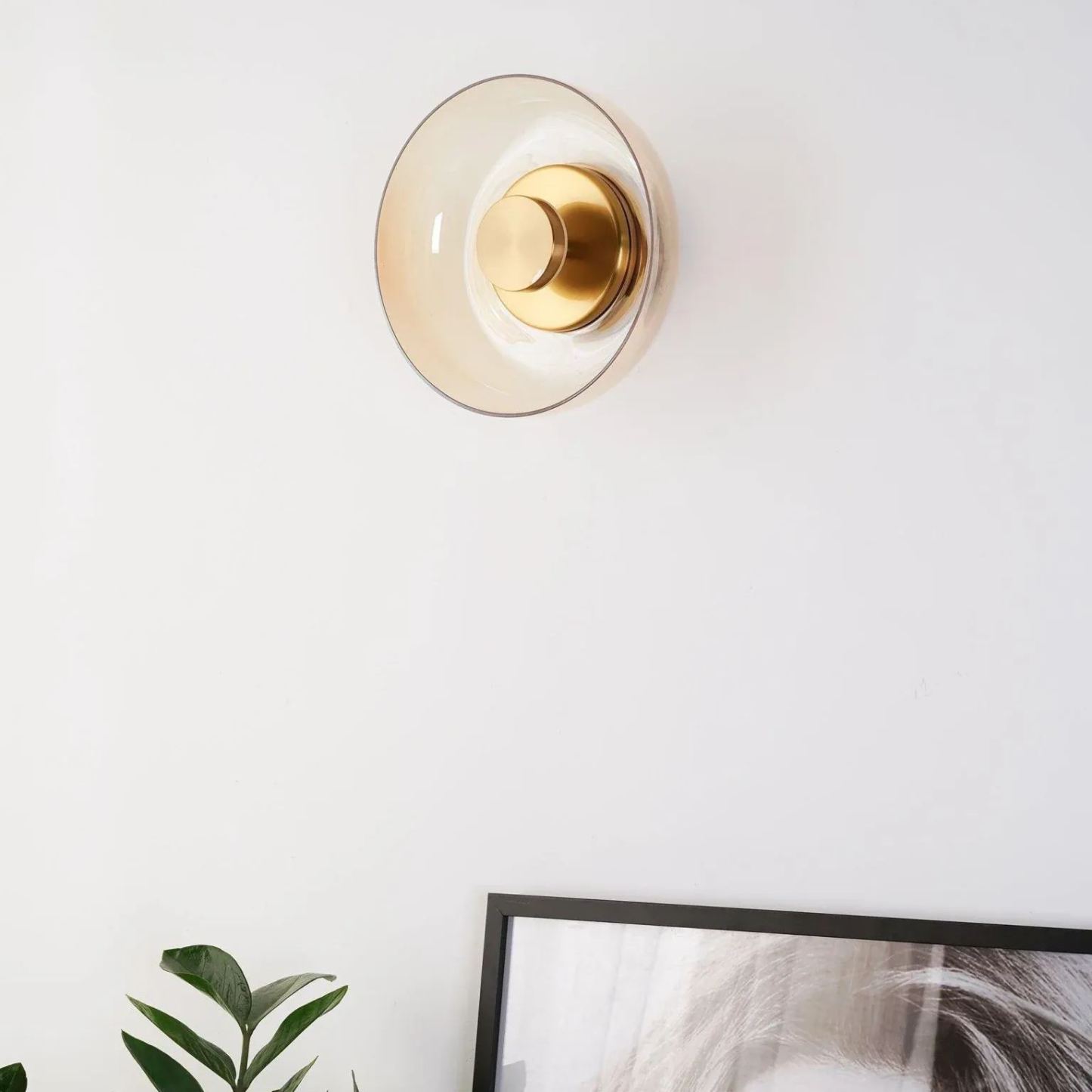 Hailie Moderne Runde Schüssel Glas Wandleuchte Rollos Schlafzimmer Flur