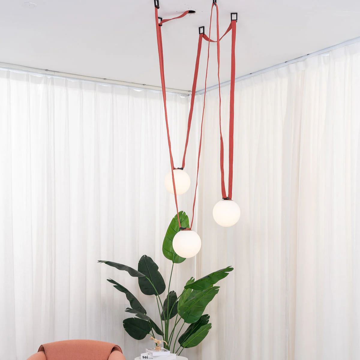 Valentina Modern Unusual Leather Canvas Pentand Light Living Room Bedroom