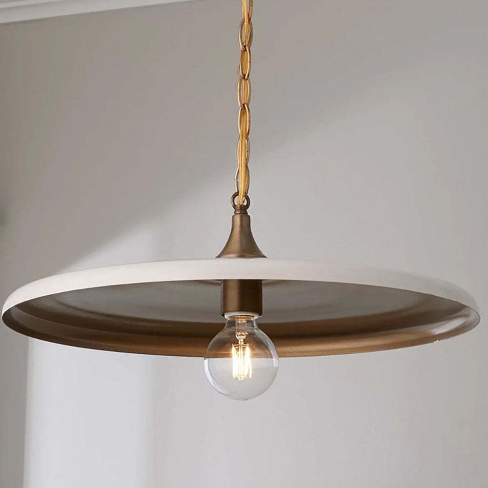 Alessio Vintage Metall Pendelleuchte Weiß/Schwarz/Gold Wohnzimmer
