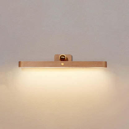 Ozawa LED Wandleuchte Innen Schlaf/Wohnzimmer Holz Acryl Metall Front-Spiegel
