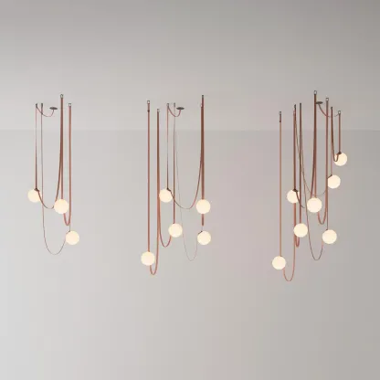 Valentina Modern Ungewöhnlich Leder Leinwand Pendelleuchte Wohnzimmer Schlafzimmer