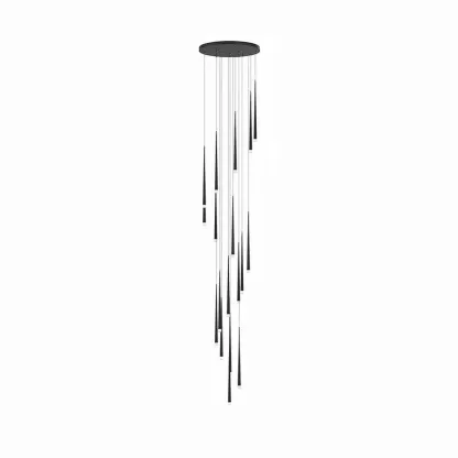 Edge Modern Slender Cone Metal Chandelier Hallway Living Room