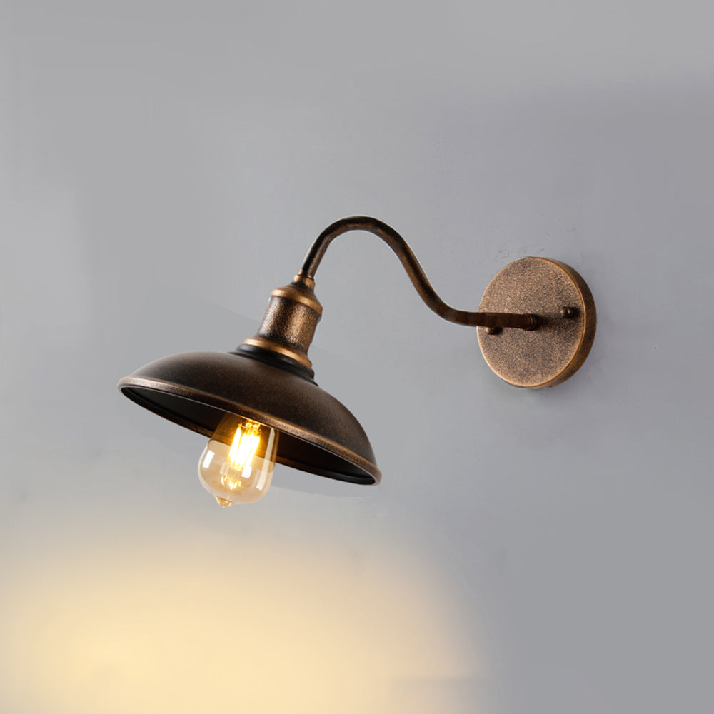 Alessio Rustieke Komvormige mMetalen Wandlamp, Antiek Messing