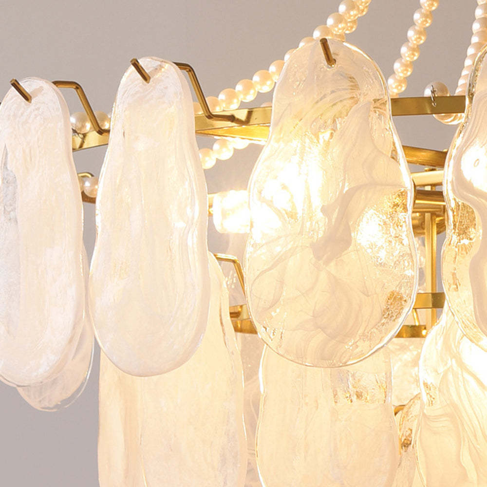 Kirsten Moderne Hanglamp Elegante Parel/Glas/Metaal Kroonluchter Wit Woon/Slaap/Eetkamer