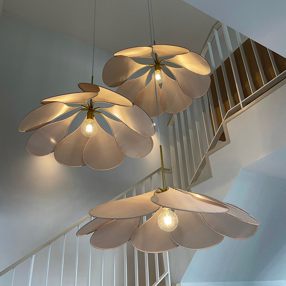 Renée Design Bloem LED Hanglamp Metaal/Stof Wit/Bruin Slaap/Woon/Eetkamer