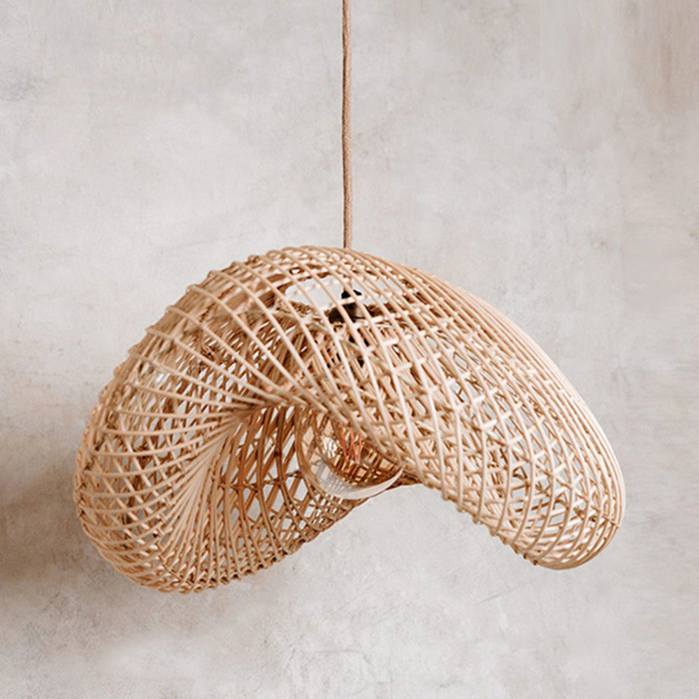 Muto Design LED Hanglamp Metaal/Rattan Hout Slaap/Woon/Eetkamer
