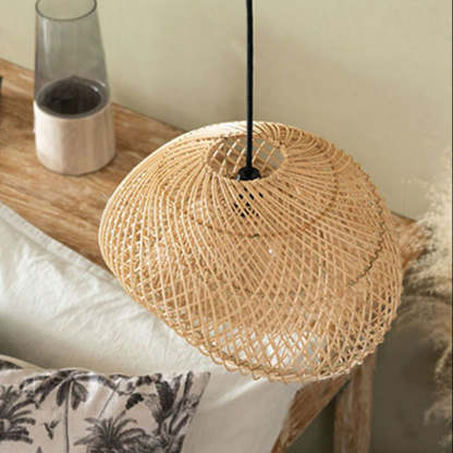 Muto Design LED Hanglamp Metaal/Rattan Hout Slaap/Woon/Eetkamer