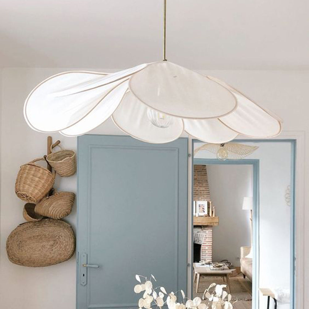 Renée Design Bloem LED Hanglamp Metaal/Stof Wit/Bruin Slaap/Woon/Eetkamer