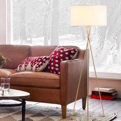 Alessio Ronde LED Tafellampen Vloerlampen Metaal Stof Woonkamer