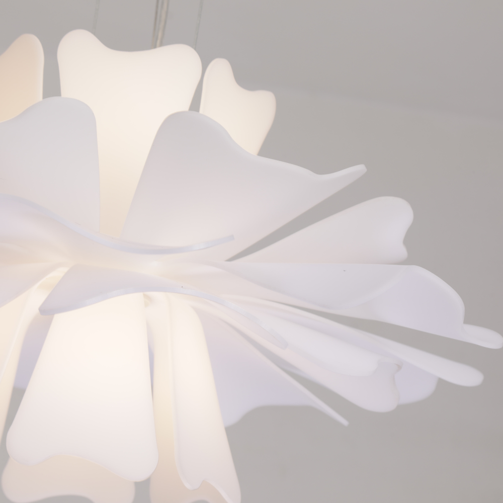 Bella Moderne Design Hanglamp Bloem Wit Metaal Woonkamer Slaapkamer