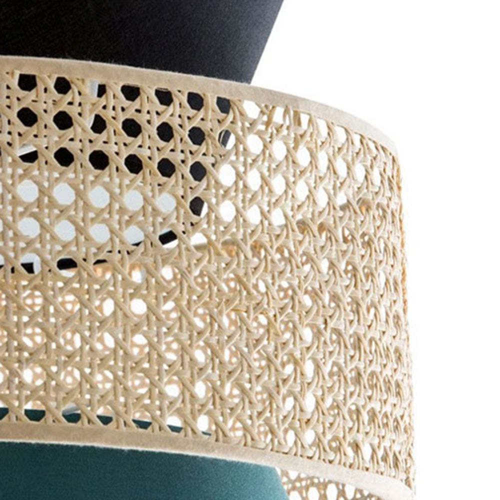 Ritta Ronde LED Hanglamp Metaal Rotan Stof Eetkamer Slaapkamer