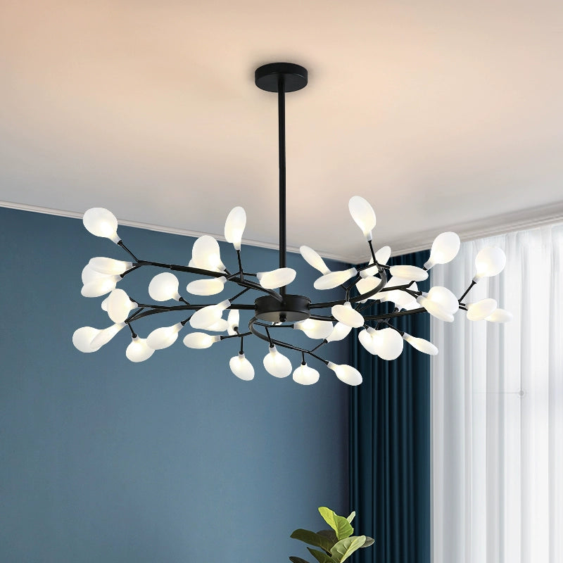 Olivia Design Bloem LED Hanglamp Zwart/Goud Metaal/Glas Slaap/Eet/Woonkamer
