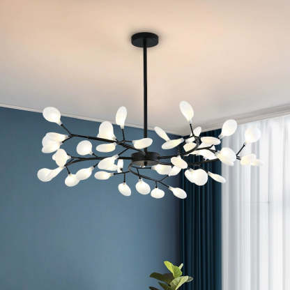 Olivia Design Bloem LED Hanglamp Zwart/Goud Metaal/Glas Slaap/Eet/Woonkamer