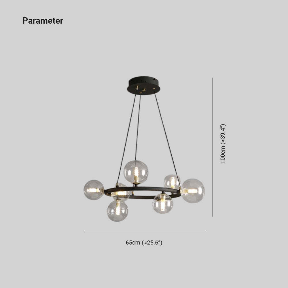 Valentina Moderne Design LED Glazen Bol Ring Kroonluchter Goud/Zwart Woonkamer/Slaapkamer