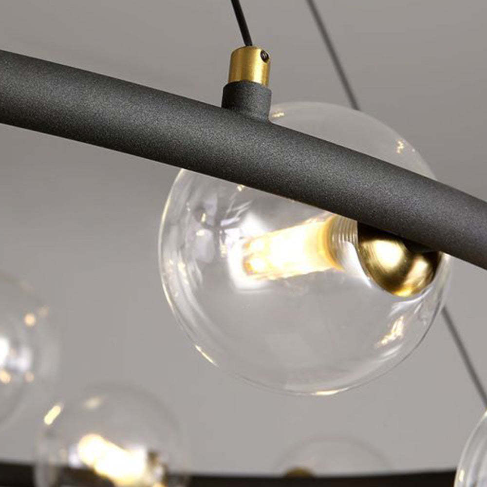 Valentina Moderne Design LED Glazen Bol Ring Kroonluchter Goud/Zwart Woonkamer/Slaapkamer