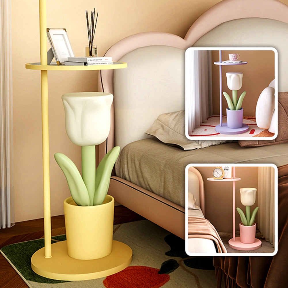 Lily Ronde LED Vloerlamp Geel Metaal Studeerkamer Slaapkamer