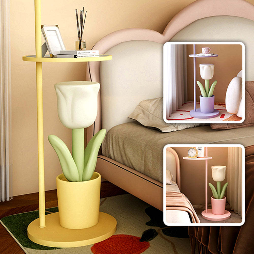 Lily Ronde LED Vloerlamp Geel Metaal Studeerkamer Slaapkamer