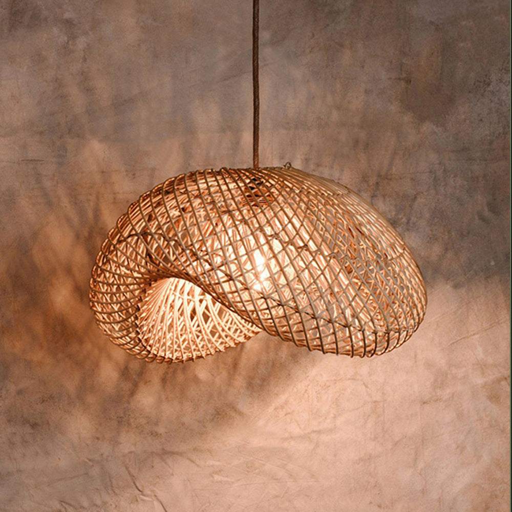Muto Design LED Hanglamp Metaal/Rattan Hout Slaap/Woon/Eetkamer