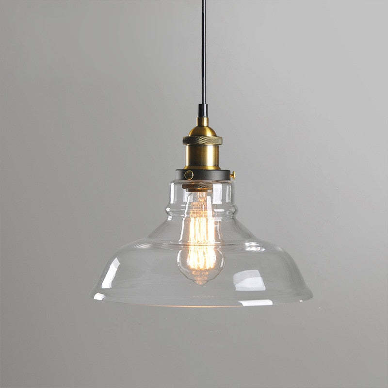 Levy Industriële Glazen Hanglamp Helder/Amber/Rookgrijs Woonkamer/Slaapkamer