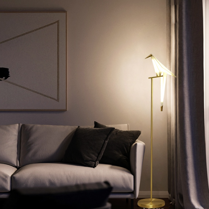Clifford Design Bird LED Vloerlamp Goud Metaal Acryl Kinderkamer