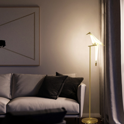 Clifford Design Bird LED Vloerlamp Goud Metaal Acryl Kinderkamer