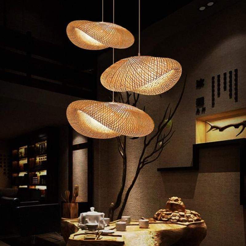Muto Design LED Hanglamp Bollen Bamboe Slaapkamer/Woonkamer/Eetkamer