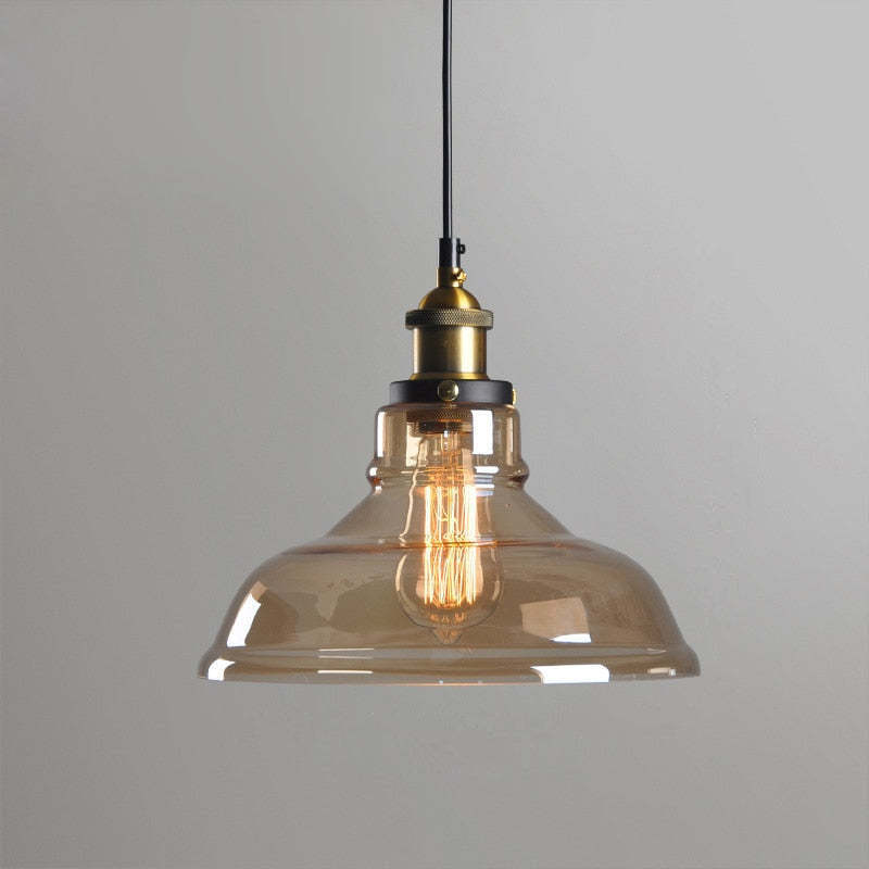 Levy Industriële Glazen Hanglamp Helder/Amber/Rookgrijs Woonkamer/Slaapkamer