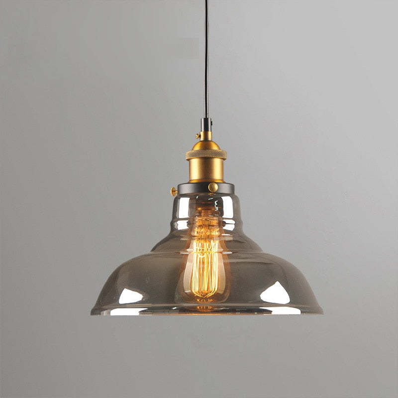 Levy Industriële Glazen Hanglamp Helder/Amber/Rookgrijs Woonkamer/Slaapkamer