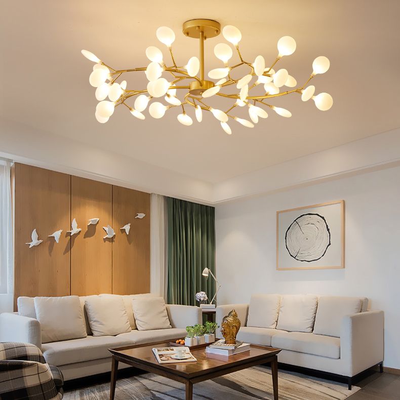 Olivia Design Bloem LED Hanglamp Zwart/Goud Metaal/Glas Slaap/Eet/Woonkamer